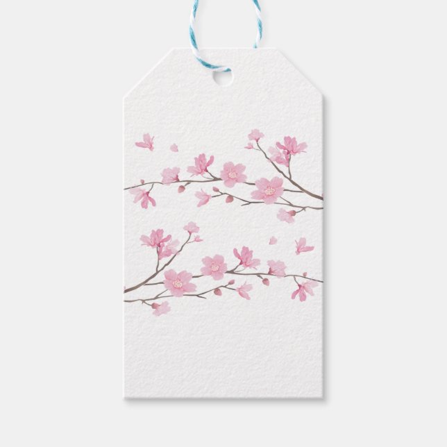 Cherry Blossom - Transparenter Hintergrund Geschenkanhänger (Vorderseite)