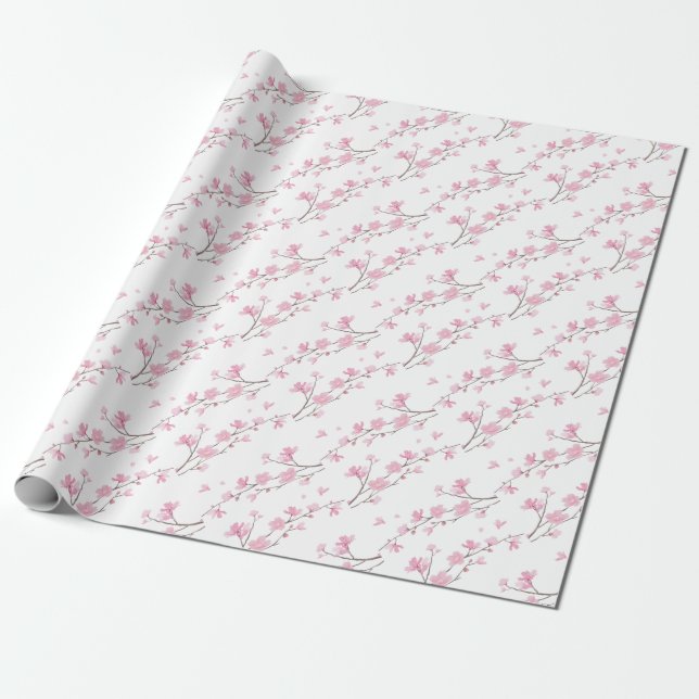 Cherry Blossom - Transparenter Hintergrund Geschenkpapier (Ungerollt)