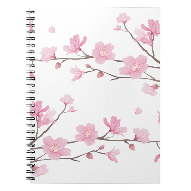 Cherry Blossom - Transparenter Hintergrund Notizblock (Vorderseite)