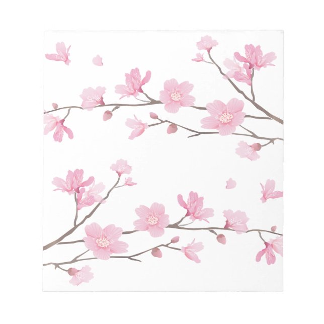 Cherry Blossom - Transparenter Hintergrund Notizblock (Vorderseite)