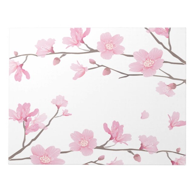 Cherry Blossom - Transparenter Hintergrund Notizblock (Vorderseite)