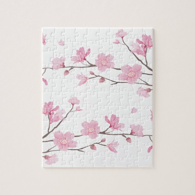 Cherry Blossom - Transparenter Hintergrund Puzzle (Vertikal)
