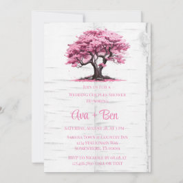 Cherry Blossom Tree Bark Wedding Couples Dusche Einladung