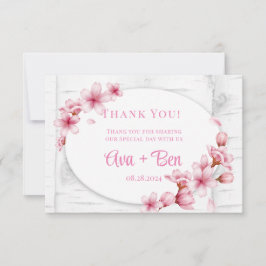 Cherry Blossom Tree Bark Wedding Dankeskarte