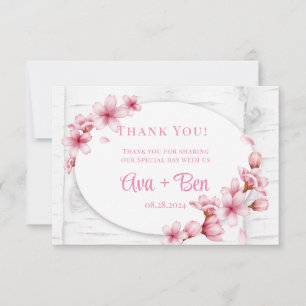 Cherry Blossom Tree Bark Wedding Dankeskarte