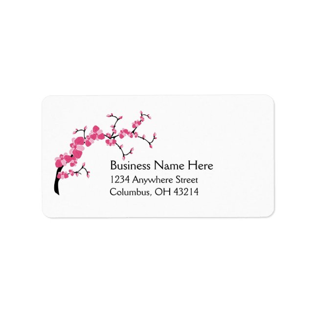 Cherry Blossom Tree Branch Address Labels 1 Adressaufkleber (Vorne)