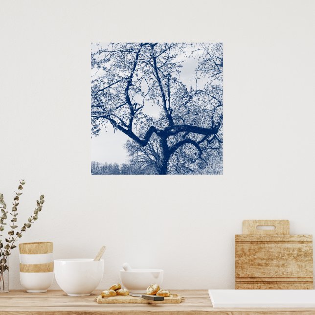 Cherry Blossom Tree, Delfts Blue Poster (Küche)