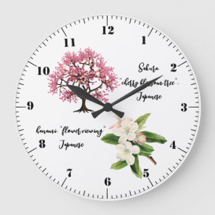 Cherry Blossom Tree Große Wanduhr