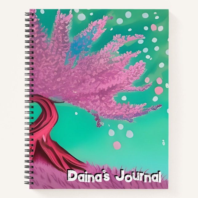 Cherry Blossom Tree Individuelle Name Journal Notizbuch (Vorderseite)