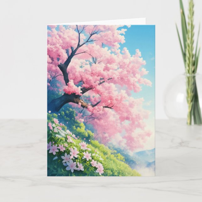 Cherry Blossom Tree Karte (Vorderseite)