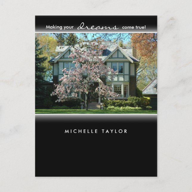 Cherry Blossom Tree Real Anwesen House Postcard 2 Postkarte (Vorderseite)