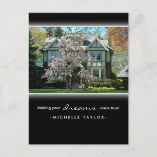 Cherry Blossom Tree Real Anwesen House Postcard Postkarte