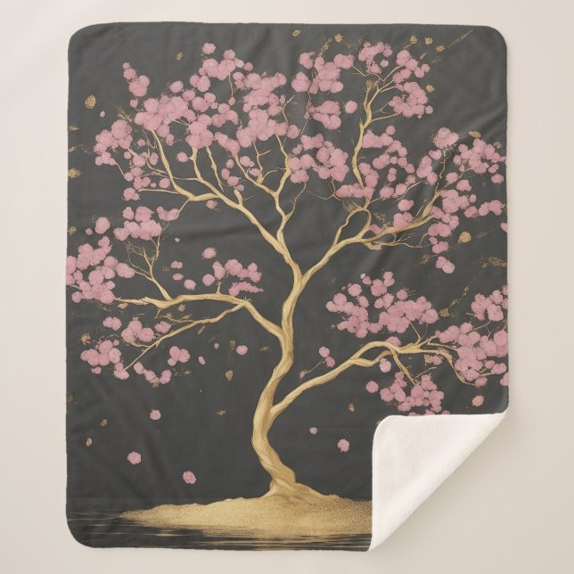 Cherry Blossom Tree Sherpadecke (Vorderseite)