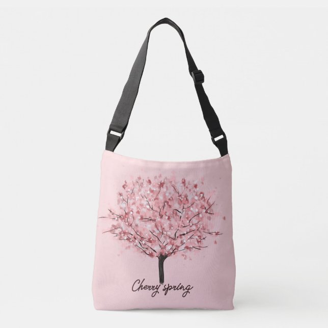 Cherry Blossom Tree Tragetaschen Mit Langen Trägern (Vorderseite)