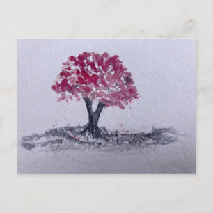 Cherry Blossom Tree Watercolor Originalkunst Postkarte