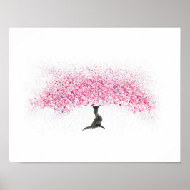 Cherry Blossom Tree Watercolor Poster