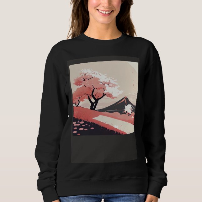 Cherry Blossom trees pink shades of countryside hi Sweatshirt (Vorderseite)