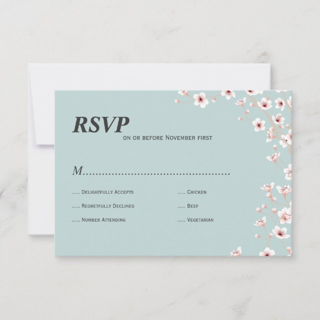 Cherry Blossom uAwg RSVP Karte (Vorderseite)