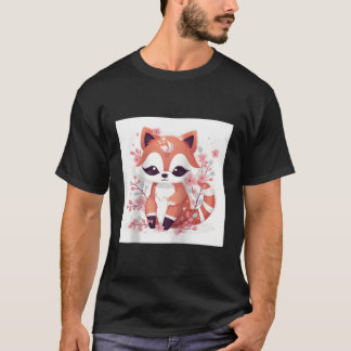 Cherry Blossom und Red Panda Print Wohngestaltung  T-Shirt
