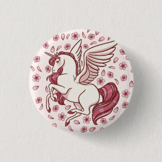 Cherry Blossom Unicorn Button