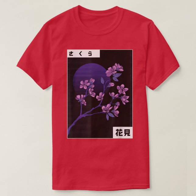 Cherry Blossom Vaporwave Cool Fun Retro Cartoon 80 T-Shirt (Design vorne)