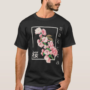 Cherry Blossom Vintag Japanisch Sakura Kanji Aest T-Shirt
