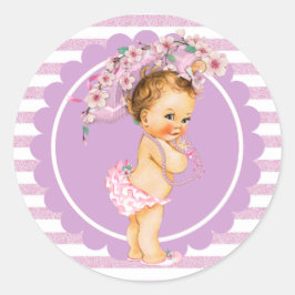 Cherry Blossom Vintag Little Princess Baby Sticke Runder Aufkleber