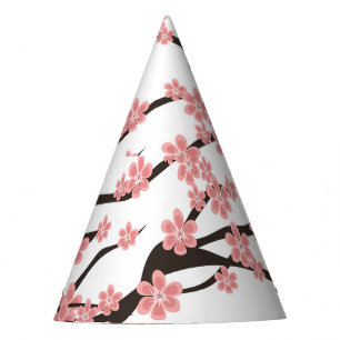 Cherry Blossom: Vintag weiß Nahtlos. Partyhütchen