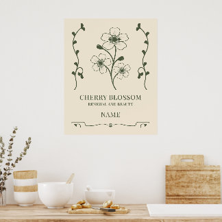 Cherry Blossom Wall Art - Individuelle Name Gesche Poster