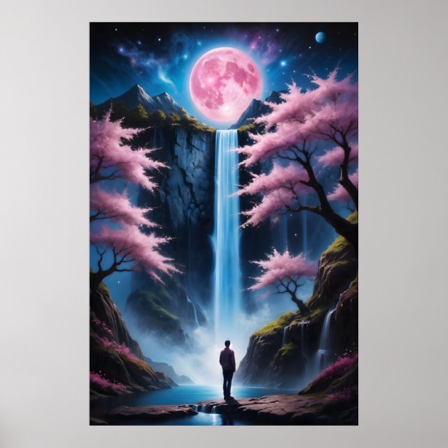 Cherry Blossom Wasserfall Poster (Vorne)