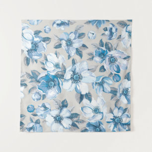 Cherry Blossom Wasserfarbe: Nahtlose Apfelbaum-Pat Wandteppich