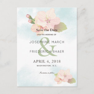 Cherry Blossom Wasserfarbe Save the Date Postkarte