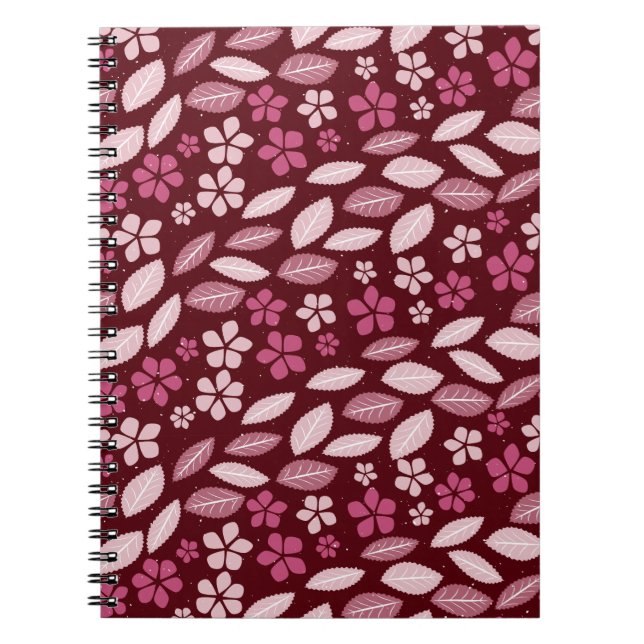 Cherry Blossom Way - Burgundy Spiral Foto Notebook Notizblock (Vorderseite)