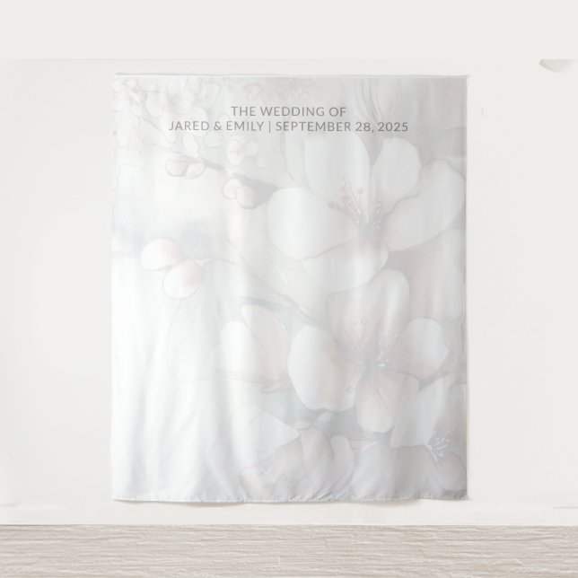 Cherry Blossom Wedding Backdrop (Art. 2) Wandteppich (Vorderseite)