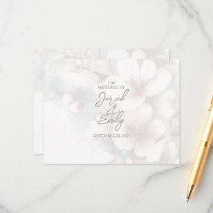 Cherry Blossom Wedding Card mit QR Code Begleitkarte