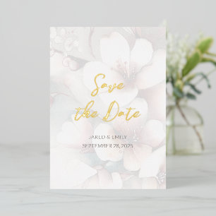 Cherry Blossom Wedding Foil Save the Date Folieneinladung