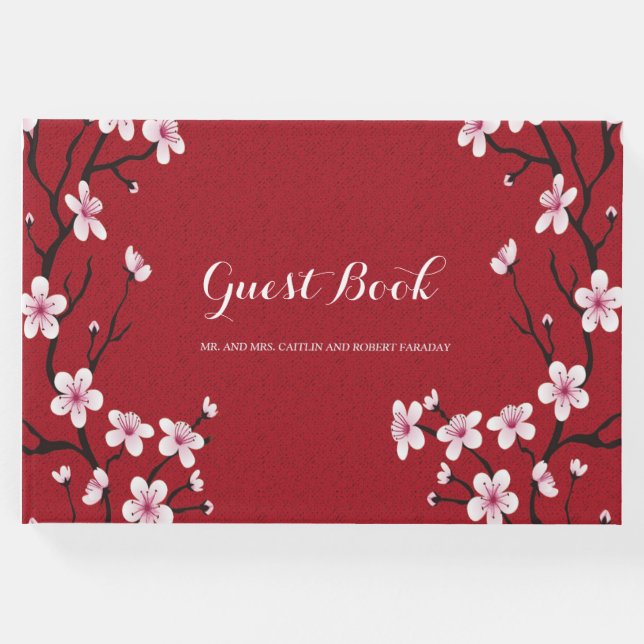Cherry Blossom Wedding Gast Gästebuch (Vorderseite)