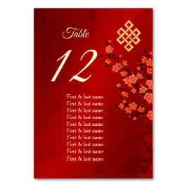 Cherry Blossom Wedding Guest Names Tischnummer