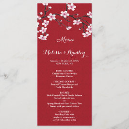 Cherry Blossom Wedding Menu Programm