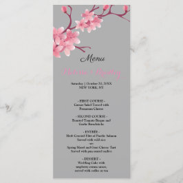 Cherry Blossom Wedding Menu Programm