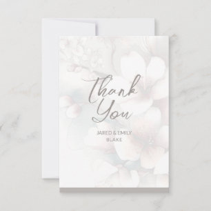 Cherry Blossom Wedding Monogram Danke-Karte Dankeskarte