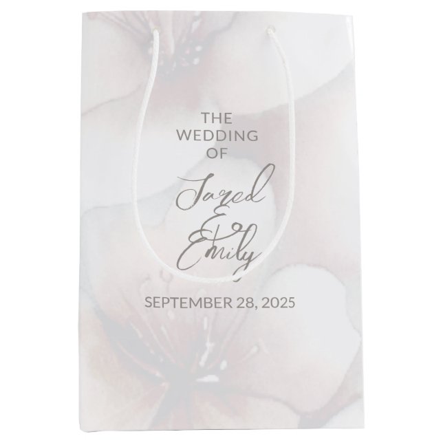 Cherry Blossom Wedding Personalisierte Geschenktas Mittlere Geschenktüte (Vorderseite)