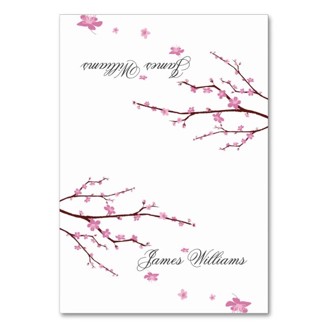 Cherry Blossom Wedding Platzkarten Tischnummer (Vorderseite)