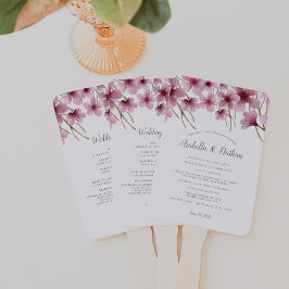 Cherry Blossom Wedding Program Fächer