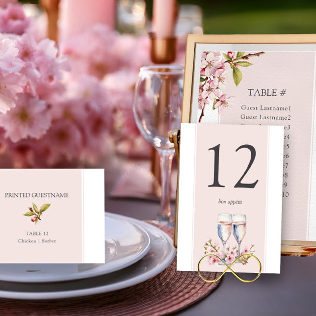 Cherry Blossom Wedding Reception Tischnummer (Table Number Card from the Cherry Blossom Wedding Collection by Darling & May)