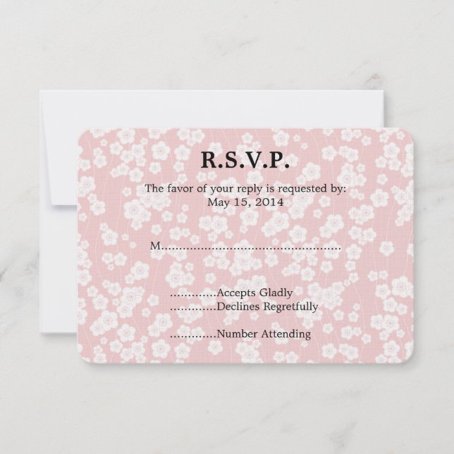 Cherry Blossom Wedding RSVP Karte (Vorderseite)