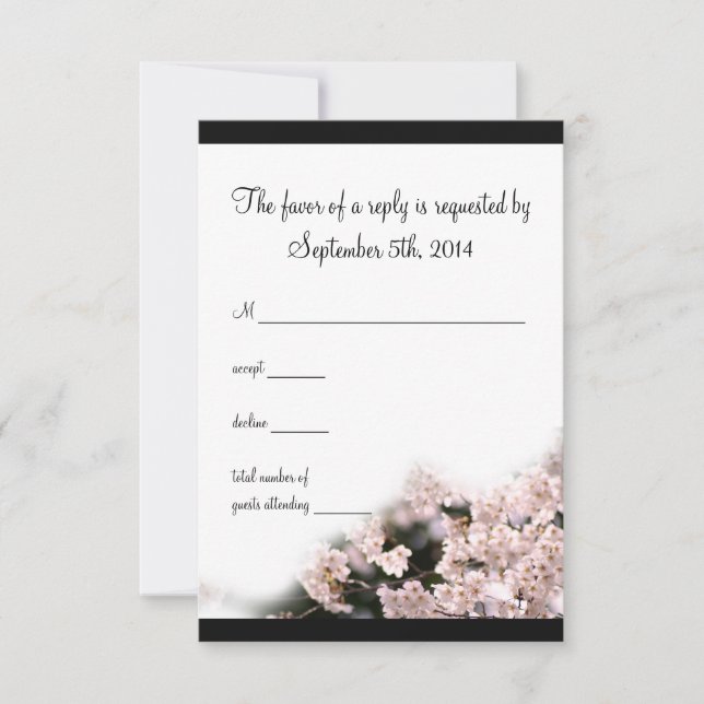 Cherry Blossom Wedding RSVP Karte (Vorderseite)
