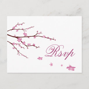 Cherry Blossom Wedding RSVP Postkarten