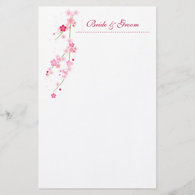 Cherry Blossom Wedding Stationery Briefpapier (Vorderseite)