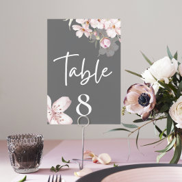 Cherry Blossom Wedding Table Card Tischnummer